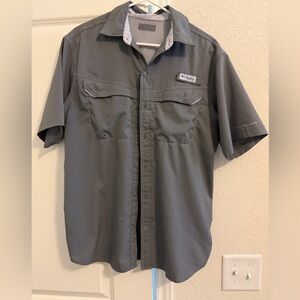 Columbia PFG Men's Charcoal Button Down Shirt
